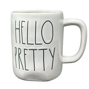 Rae Dunn HELL0 PRETTY Mug Large Coffee Cup Ceramic Magenta LL Farmhouse Gift New